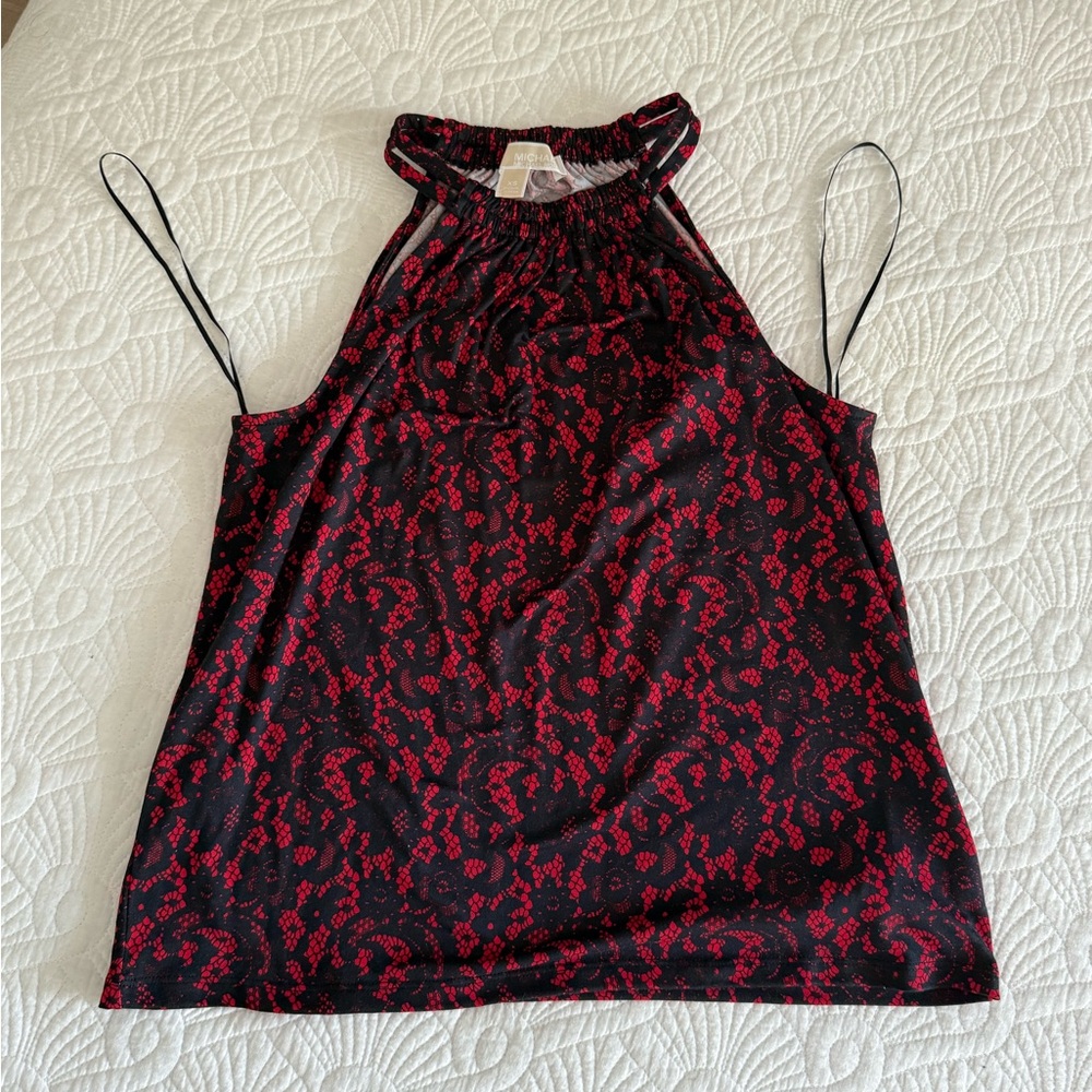Like new never use - Michael Kors Red and Black Halter Tank Top